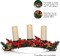 Ornativity Christmas Décor Candle Holder – Xmas Themed Candle Holder Centerpiece Decorations with Red and Gold Berries and Evergreens